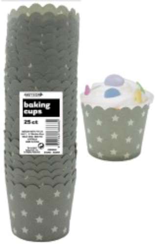 Baking Cups - Silver Stars - Click Image to Close